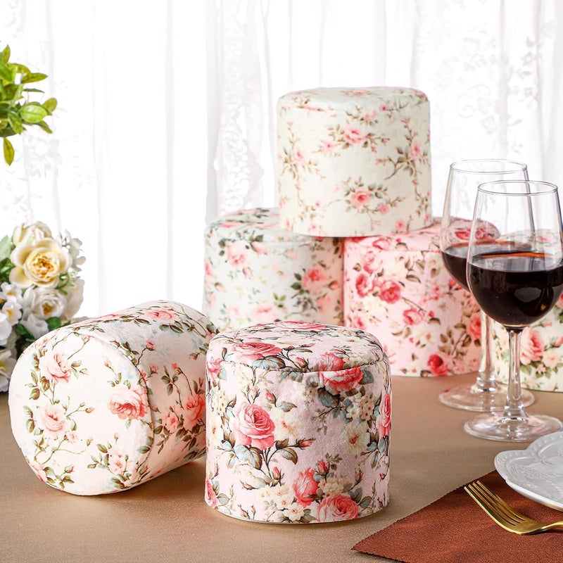 Hoolerry 6 Pcs Decorative Toilet Paper Roll Cover Fit regular Roll Within 4.3 x 5.1'' Reusable Felt Fabric Toilet Tissue Holder Tissue Paper Cover Wrap for women Bathroom Decor Hotel Gift(Rose) - Image 3